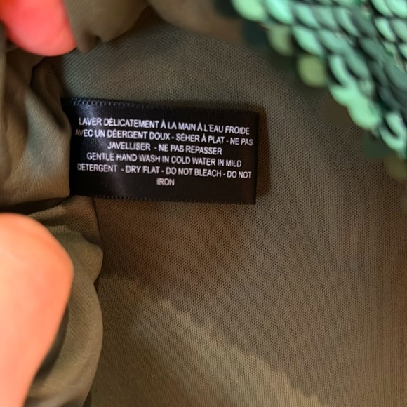 Green Sequin Blouse/Top Short sleeve by Icone - Picture 6 of 6